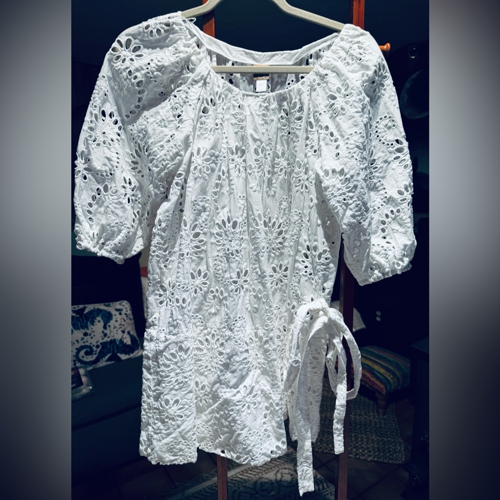 White Eyelet Lace Dress/ Blouse